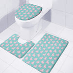 Cute Pink Llama Pattern Print 3 Piece Bath Mat Set