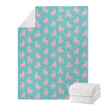 Cute Pink Llama Pattern Print Blanket