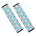 Cute Pink Llama Pattern Print Car Seat Belt Covers