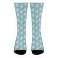 Cute Pink Llama Pattern Print Crew Socks