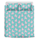 Cute Pink Llama Pattern Print Duvet Cover Bedding Set