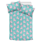 Cute Pink Llama Pattern Print Duvet Cover Bedding Set