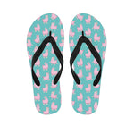 Cute Pink Llama Pattern Print Flip Flops