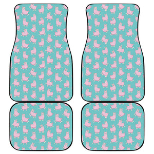 Cute Pink Llama Pattern Print Front and Back Car Floor Mats