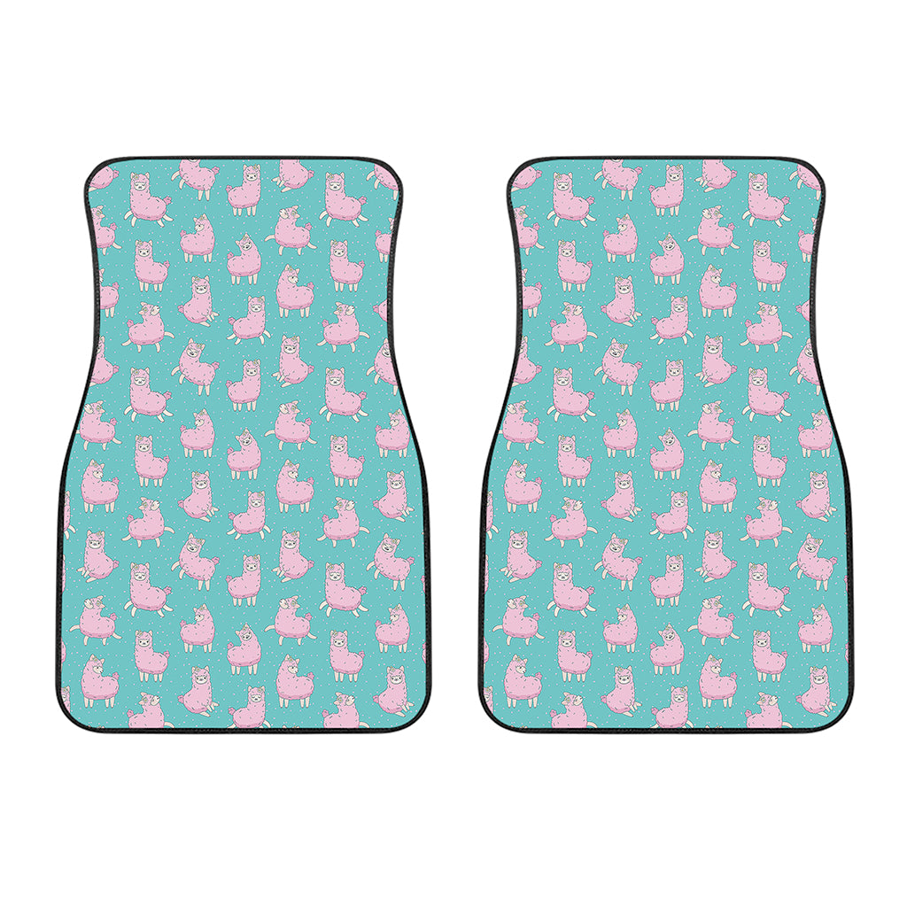 Cute Pink Llama Pattern Print Front Car Floor Mats