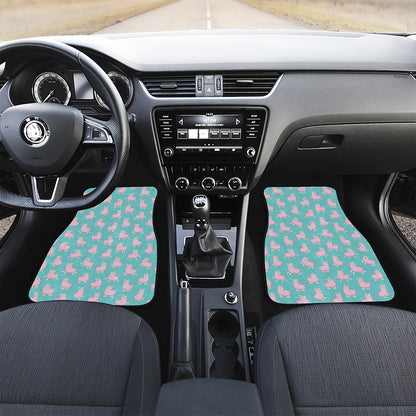 Cute Pink Llama Pattern Print Front Car Floor Mats