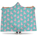 Cute Pink Llama Pattern Print Hooded Blanket