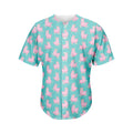 Cute Pink Llama Pattern Print Men's Baseball Jersey