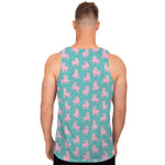 Cute Pink Llama Pattern Print Men's Tank Top