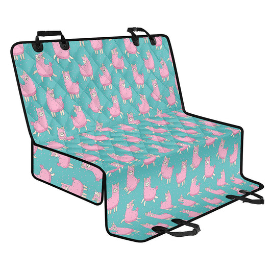 Cute Pink Llama Pattern Print Pet Car Back Seat Cover