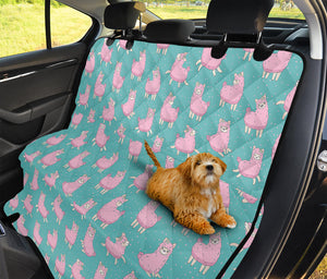 Cute Pink Llama Pattern Print Pet Car Back Seat Cover