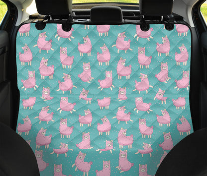 Cute Pink Llama Pattern Print Pet Car Back Seat Cover