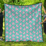 Cute Pink Llama Pattern Print Quilt