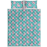 Cute Pink Llama Pattern Print Quilt Bed Set