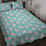 Cute Pink Llama Pattern Print Quilt Bed Set