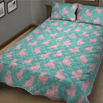Cute Pink Llama Pattern Print Quilt Bed Set