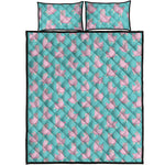 Cute Pink Llama Pattern Print Quilt Bed Set