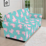 Cute Pink Llama Pattern Print Sofa Cover