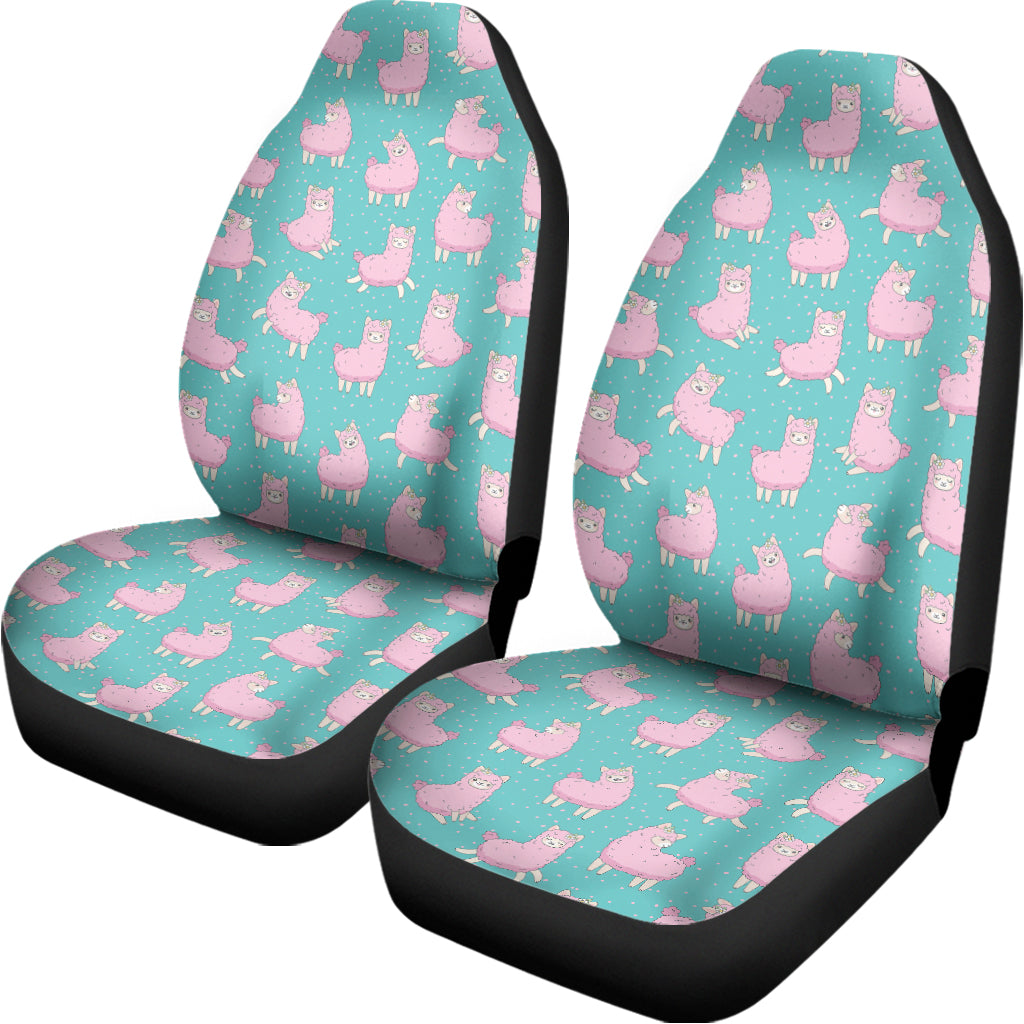 Cute Pink Llama Pattern Print Universal Fit Car Seat Covers