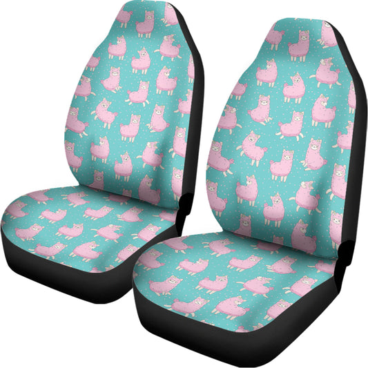 Cute Pink Llama Pattern Print Universal Fit Car Seat Covers