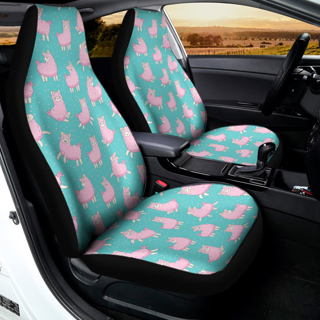 Cute Pink Llama Pattern Print Universal Fit Car Seat Covers