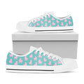 Cute Pink Llama Pattern Print White Low Top Sneakers