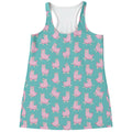 Cute Pink Llama Pattern Print Women's Racerback Tank Top