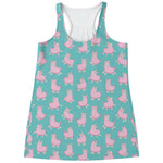 Cute Pink Llama Pattern Print Women's Racerback Tank Top