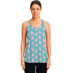 Cute Pink Llama Pattern Print Women's Racerback Tank Top