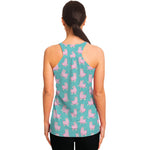 Cute Pink Llama Pattern Print Women's Racerback Tank Top