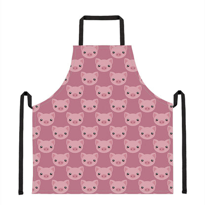 Cute Pink Pig Pattern Print Apron