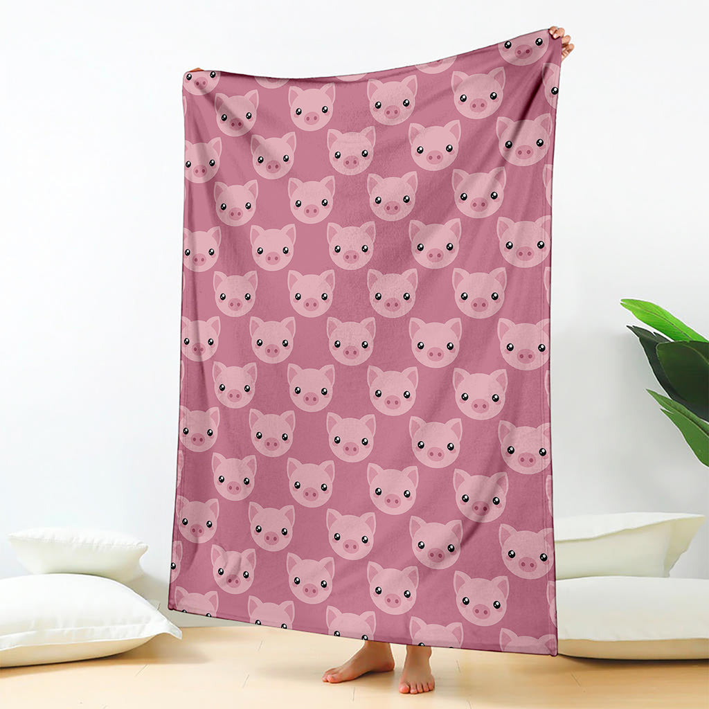 Cute Pink Pig Pattern Print Blanket