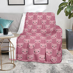 Cute Pink Pig Pattern Print Blanket