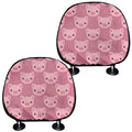 Cute Pink Pig Pattern Print Car Headrest Covers