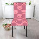 Cute Pink Pig Pattern Print Dining Chair Slipcover