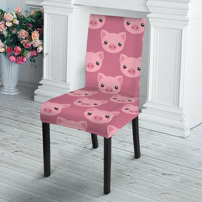 Cute Pink Pig Pattern Print Dining Chair Slipcover