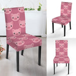 Cute Pink Pig Pattern Print Dining Chair Slipcover