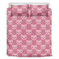 Cute Pink Pig Pattern Print Duvet Cover Bedding Set