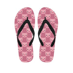 Cute Pink Pig Pattern Print Flip Flops