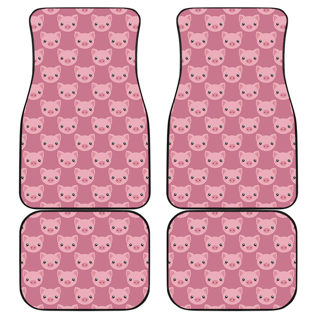 Cute Pink Pig Pattern Print Front and Back Car Floor Mats