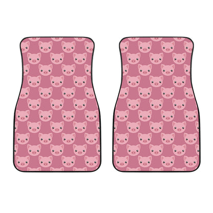 Cute Pink Pig Pattern Print Front Car Floor Mats