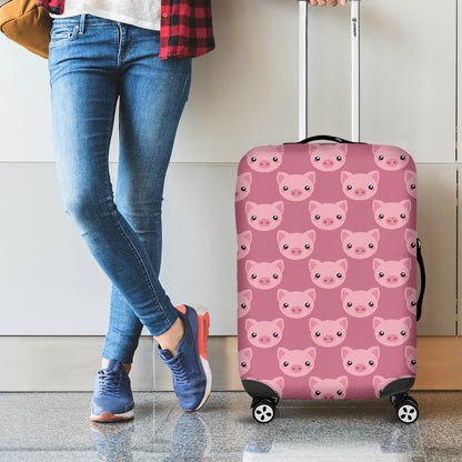 Cute Pink Pig Pattern Print Luggage Cover