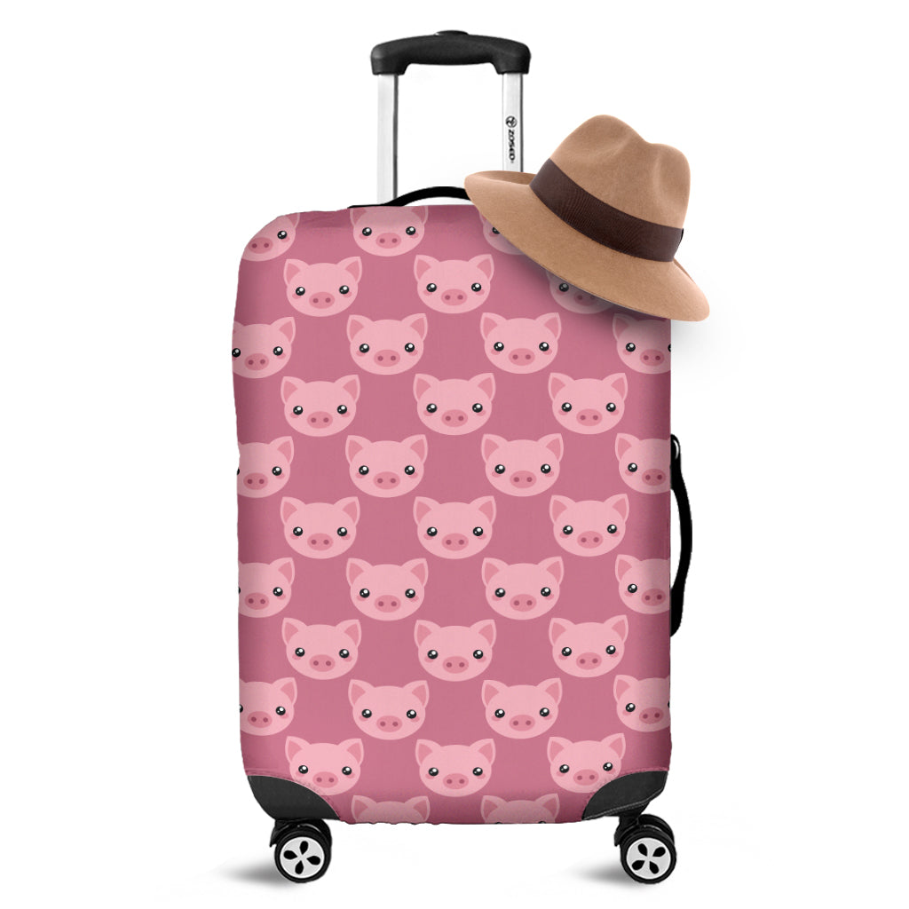 Cute Pink Pig Pattern Print Luggage Cover