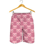 Cute Pink Pig Pattern Print Men's Shorts
