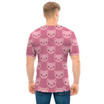 Cute Pink Pig Pattern Print Men's T-Shirt