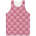 Cute Pink Pig Pattern Print Men's Tank Top