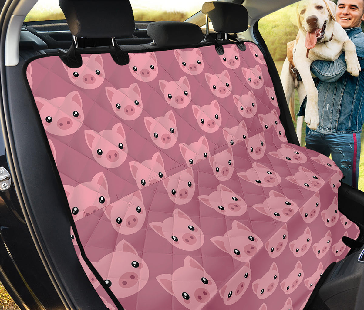 Cute Pink Pig Pattern Print Pet Car Back Seat Cover