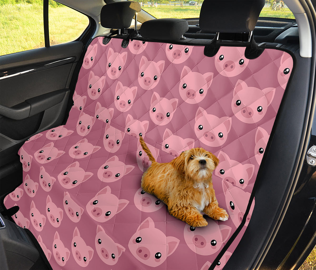 Cute Pink Pig Pattern Print Pet Car Back Seat Cover