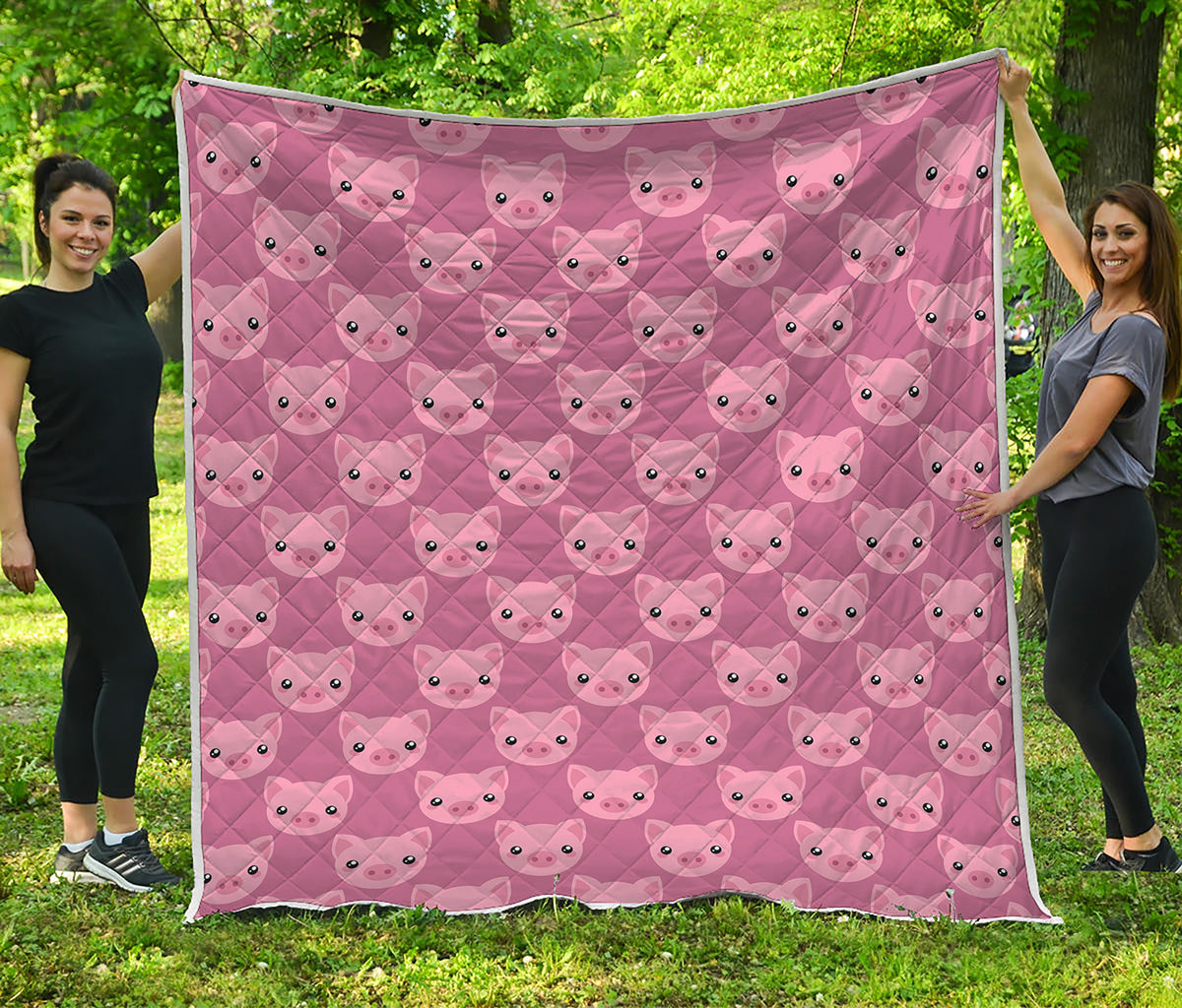 Cute Pink Pig Pattern Print Quilt