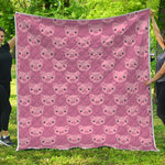 Cute Pink Pig Pattern Print Quilt